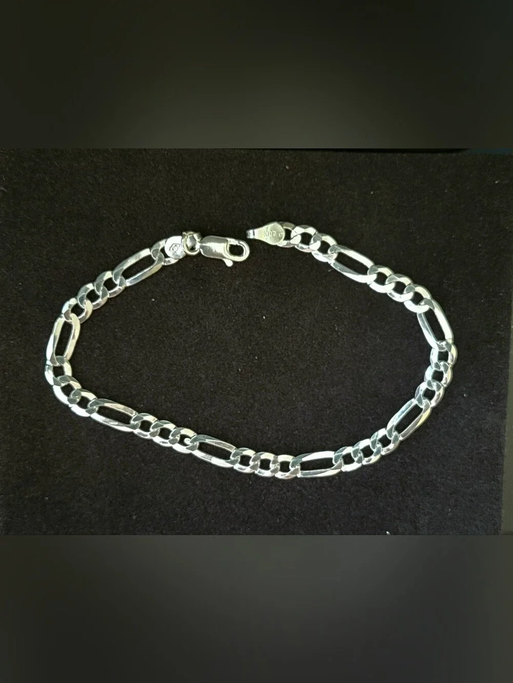 Men's Figaro Chain Bracelet - Sterling Silver 7 Inches